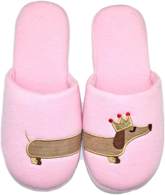 Women Dachshund Dog Slippers Hot Critter Cotton Animalindoor Comfy Bedroom Slipper Unicorn Slippers
