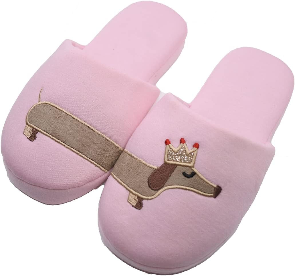 Women Dachshund Dog Slippers Hot Critter Cotton Animalindoor Comfy Bedroom Slipper Unicorn Slippers