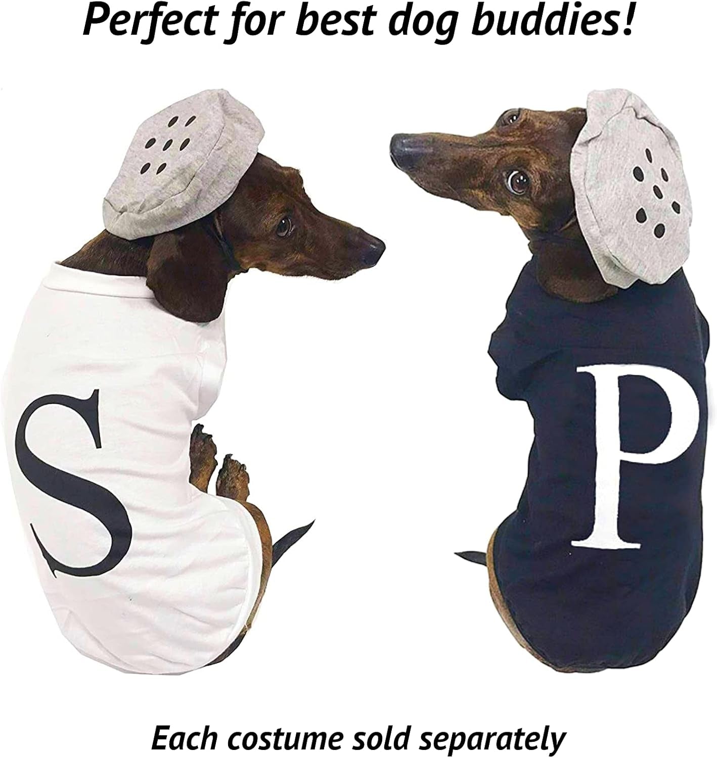 Salt & Pepper Dog Costume (Salt, Small)