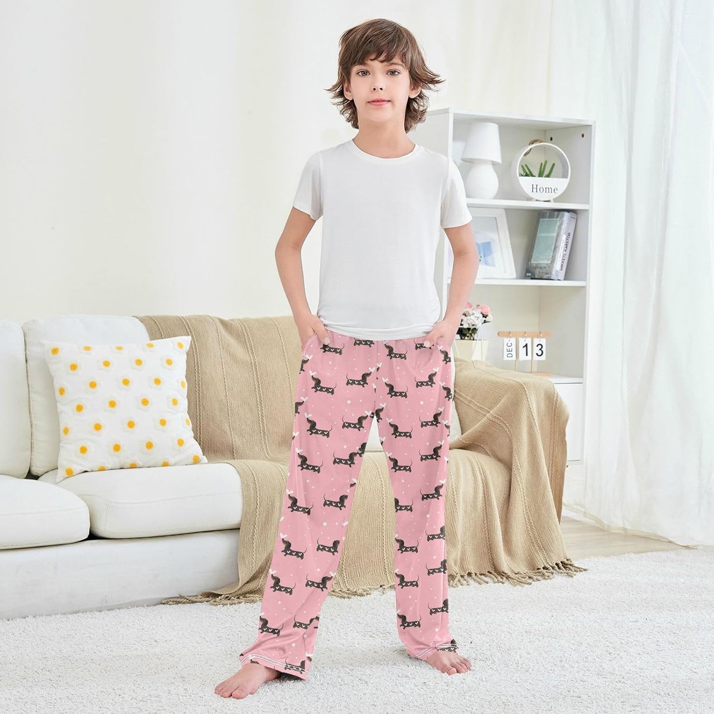 Pajama Pants Dachshund Lounge Pants Soft Pajama Bottoms with Pockets, M