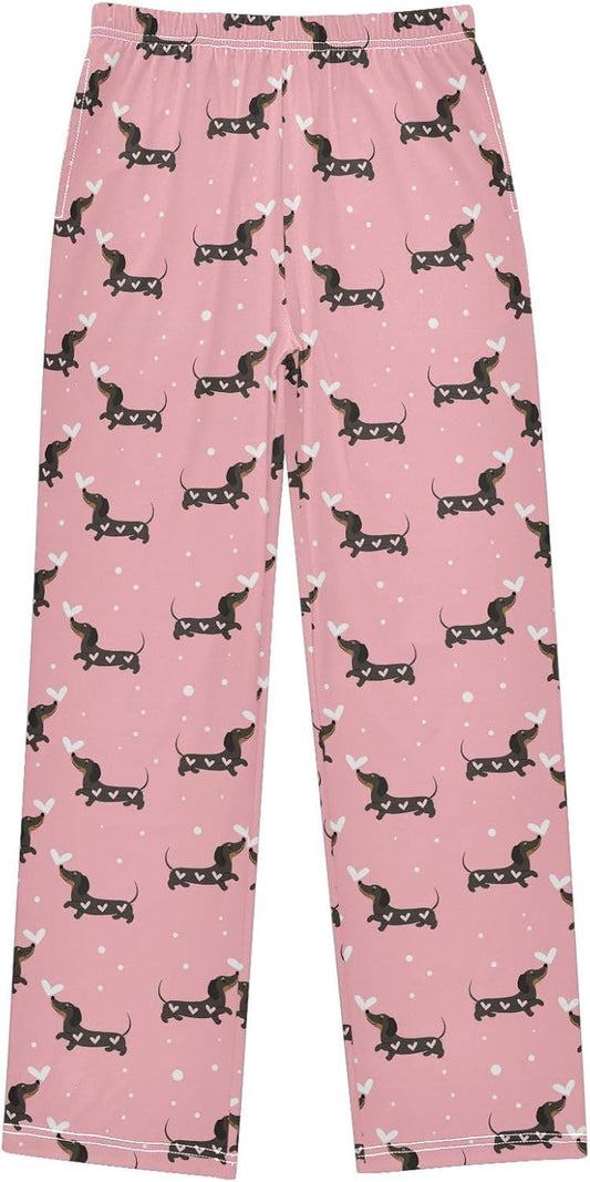 Pajama Pants Dachshund Lounge Pants Soft Pajama Bottoms with Pockets, M